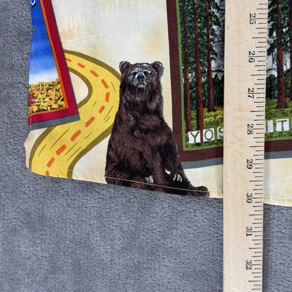 Hoffman California Fabrics‎ Mens XL Postcard Print Shirt Road to California USA